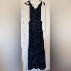 Sparkling Midnight Navy Backless Dress